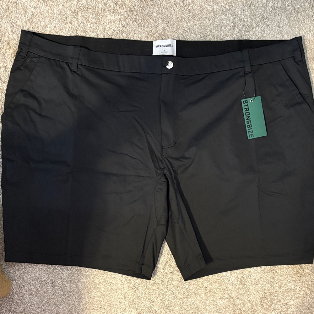 Men's Classic Black Flat Front Shorts